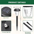 GIGALUMI 16 Pack Solar Light Outdoor Waterproof, Cool White Pathway Lights Solar Powered, Landscape Lighting, Garden Lights for Decor, Patio, Garden, Yard, Pathways, Walkway