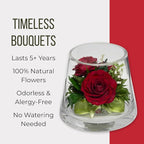 Fiora Flower | Long Lasting Real Roses in a Sealed Vase | Lasts up to 5 Years | Unique Present Gift