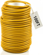 Decoroca Soft Plant Ties for Support - 100' Reusable Waterproof Plant Wire, Garden Twist for Indoor & Outdoor Plants and Home Organizing（1pc/Yellow）