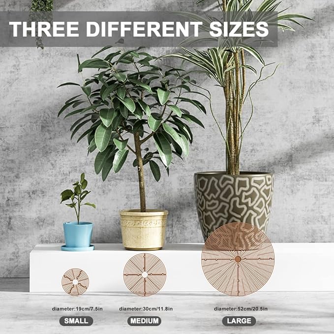 2Pack Plant Pot Grid, Cuttable Flower Pot Soil Cover Protectors with Deep Stakes, Dogs, Cats Digging Stopper, Plant Grid Pot Cover, 19cm/7.5in Diameter