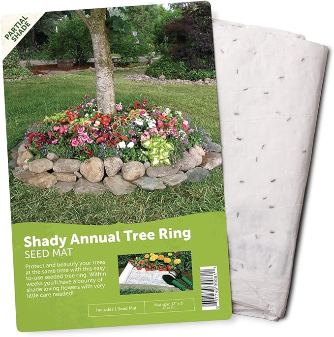 BloomingBulb Seed Mat - Easy to Plant and Grow Garden Seeds - Creates Fragrant, Vibrant Flower Garden – Customizable Flower Beds- Shady Annual Tree Ring-Flower Mat