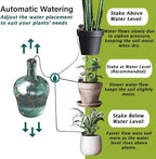 Blumat Classic Self-Watering Stakes - Prevents Overwatering and Underwatering for Healthy Growth While You are Away - Ideal for Indoor Plant Watering, 12 Pack, wo Adapter