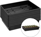 mwellewm 10 Pcs Seed Starter Tray Kit 1014 Seed Starting Trays Square Seedling Plant Tray Planting Sturdy Microgreens Growing Trays Reusable Germination Tray Indoors No Holes, 14x11x2.5In