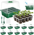 joyhalo 10 Packs Seed Starter Tray with Extra-Tall Humidity Dome 120 Cells Total, Thicken Seed Starter Kit, Greenhouse Germination Kit, Indoor Gardening Plant Trays for Seeds Growing