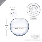WGV Bowl Glass Vase Bulk, Diameter 6", Height 5", Open Width 4", (Multiple Sizes Choices) Clear Bubble Planter Terrarium Fish Bowl for Wedding Event Home Decor, 12 Pieces (VBW0006)