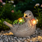 mocosa Solar Garden Statues Bird and LED Lights Birthday Gifts for Women Mom Grandma Solar Outdoor Cat Decor for Outside,Outdoor Solar Lights for Yard, Garden and Patio, Unique Gift for Women