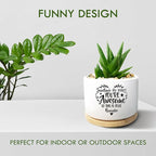 Thank You Gifts for Women, Funny Succulent Plant Pot, Cactus Flower Planter Gifts, Appreciation Inspirational Farewell Going Away Gifts for Women Men Boss Lady Manager Coworkers (No Plants)