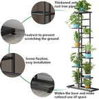 LINZINAR Plant Stand Indoor Outdoor Metal 8 Tier 9 Potted Multiple Flower Pot Holder Shelf Indoor Outdoor Planter Display Shelving Unit for Patio Garden Corner Balcony Living Room