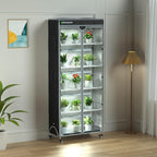 Indoor Greenhouse 6-Tier Plant Rack with Cover, 5 T8 Grow Lights, Thermometer & Timer – Seedlings, Flowering, Herbs & Vegetables, Indoor Gardening, Easy Assembly 30" W x 14" D x 72" H