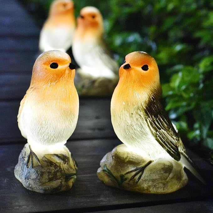 Solar Bird Garden Statue with Lights, for Mom Grandma, Waterproof Outdoor Decor for Yard Patio Lawn, Unique Garden Gifts for Mom Women
