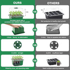 Self-Watering Seed Starter Tray with Timed Grow Light, 6 Packs Plant Starter Tray Seedling Starter Kit with Humidity Domes Base Indoor Mini Greenhouse for Gardening Seeds Growing Starting