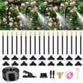 60FT Drip Irrigation System for Garden – Automatic Watering Kit with Solid Brass Metal Connectors, 360° Bendable Tubing &16 Adjustable Nozzles for Greenhouse, Lawn, Yard & Plants