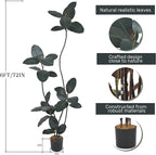 Artificial Rubber Tree 6FT(72in) Tall Faux Trees with Realistic Leaves, Fake Rubber Floor Potted Artificial Plants for Home Office Living Room Indoor Outdoor Decor (6feet,1Pack)