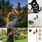 Solar Watering_Can with Light, Outdoor Garden Decoration, Featuring A Metal Dog Statue Garden Stake; Makes A Great Gift for Women, for Outdoor Landscaping, Lawns, and Pathway