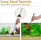 hygger Long Stainless Steel Premium Aquarium Tools, 4 PCS Aquatic Plant Tweezers Scissors Spatula Kits Comes with 1 Cleaning Cloth, for Fish Tank Starters