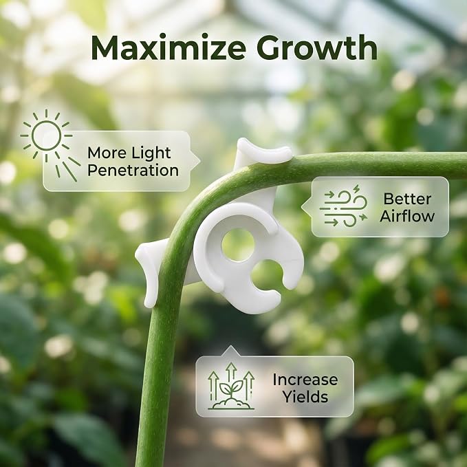 40 Pcs Low Stress Training Clips, Plant Training Clips, 90 Degrees Bud Trainer Clip Bud Bender for Plant Gardening (20 White+20 Green)