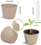 Peat Pots, 60 Pack Plant Starter Round Nursery Pot with Drainage Holes, Garden Germination Seedling Pots with 30 Plant Labels (4 Inch)