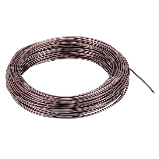 PATIKIL 2.5mm Bonsai Training Wire, 1 Roll Floral Wire Stems Anodized Aluminum Tree Wire 95 Feet Total for Gardening Branch Fixing, Brown