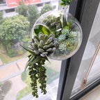 Winlyn 6 Pcs Unpotted Fake Succulents Assorted Faux Succulent in Different Green Artificial Hanging Succulents Textured Faux Succulent Pick Hanging String of Pearls Plant for Wedding Centerpieces