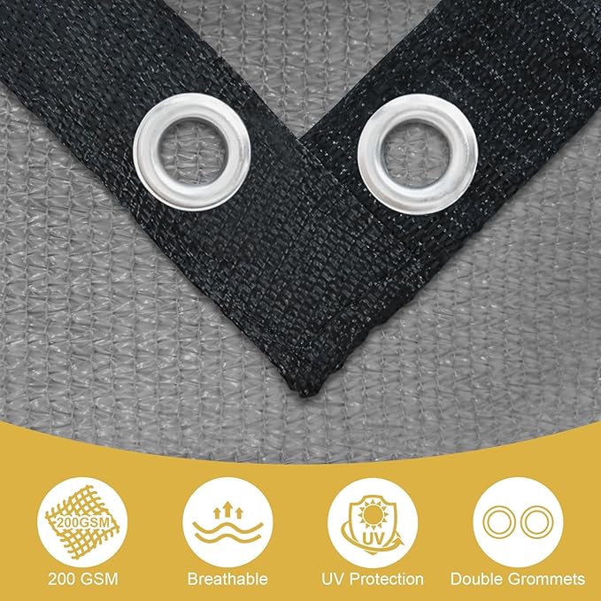 Shade&Beyond 90% Sun Shade Cloth with Grommets, 4' X 6' Pergola Shade Cover Canopy, Mesh Tarp Sun Screens for Patio, Outdoor, Garden, Backyard, Light Gray