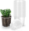 OUPSAUI 20 Pack 6 Inch Clear Nursery Pots for Plants, Clear Plastic Plant Pots with Drainage Holes, Flexible Nursery Pots Variety Pack, Seedling Planter Seed Starter Pots (6 Inch)