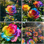 30+ Rare Rainbow Rose Seeds for Planting – Perennial Rosa Flower Seed, Ornamental Bush Variety for Garden Beds, Borders and Outdoor Landscape