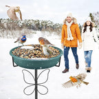 Bird Bath for Outside, Garden Freestanding Birdbath & Birdfeeder with Removable Bowl, Bird Baths Feeder for Outdoors Garden Patio Yard Lawn Decor, 5-Pronged Base & Easy to Clean(Green)