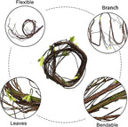 5Pcs Reptile Vines for Terrarium 13FT Flexible Jungle Climbing Vine Branch for Bearded Dragon Plastic Plants and Leaves Tank Accessories Decor for Gecko Lizard Snake Chameleon Hermit Crab Frog