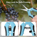 4 Pack Garden Pruning Shears, Stainless Steel Shears, Gardening Shears Scissors Pruning Shears for Gardening Tools (2pcs Blue+2pcs Orange)