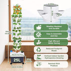 14-Layer 70 Slots Hydroponic Grow Tower Kit, Vertical Indoor Outdoor Growing System with Movable Water Tank, Hydrating Pump, Timer and Adapter for Vegetables, Strawberries, Lettuce