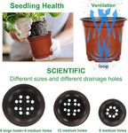 Augshy 120 Pcs Plastic Plants Nursery Pot, Indoor Outdoor Seed Starting Pots (4,5,6-Inch)