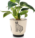 STHIE 5 Inch Ceramic Planters for Indoor Plants, Funny Small Plant Pots with Drainage, Unique Decorative Cute Flower Pot Panthers Round Flowerpots