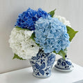 ZYTUYO 4 Pcs Real Touch White/Light Dark Blue Hydrangeas Artificial Flower 21'' Realistic Faux Latex Hydrangeas Flower for Home Decor Kitchen Living Room Spring Table Wedding Xmas Arrangement