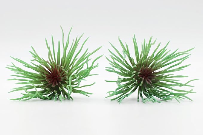 Mini Small Artificial Air Plants, Look Real Succulants Plant Faux Greenery Bromeliads for Garden Home Office Decoration (Green and Red)