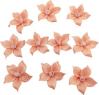 10 PCS 3D Flower Ceramic Tiles,1.6" Handmade Procelain Ceramic Flowers for Artwork,Fish Tank,Vases,Living Room, Dining Table,Office, Home Floral Decor (Single-Flowered Light Orange)