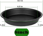 2 Pack of 8 inch Plant Saucer Clear, Heavy Duty Plastic Plant Water Tray 8 inch Round, Flower Plant Saucers for Indoors No Holes, Plant Dishes Saucer for Planter 7"/8" (8", Black)
