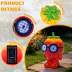Solar Garden Statue,Cute Outdoor Statue with LED Light, Outdoor Decor for Patio,Balcony,Yard,Lawn Ornament,Birthday Gifts for Mom Grandma (Strawberry)