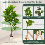 5ft Artificial Fiddle Leaf Fig Tree Tall Large Realistic Fake Ficus Lyrata Plant for Indoor Home Decor Office Living Room Floor Plant Modern Farmhouse Silk Tree 60 Inch Pet Safe Maintenance Free