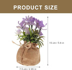 Realistic Faux Phalaenopsis Orchid Flower Plant in Potted Burlap Bag Simulation Butterfly Orchid for Home Table Decor for Office and Living Room