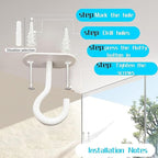 Ceiling Hooks for Hanging Plants-Metal Heavy Duty Wall Mounted Hangers for Hanging Bird Feeders, Planters, Wind Chimes, Include Professional Drywall Anchors (Pure White) 3 Pack