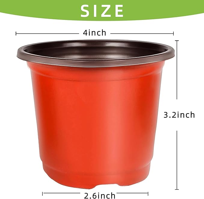 Plant Nursery Pot/Pots 200 Pcs 4" Plastic Small Plants Pots Flower Pots Seed Starting Pots for Plants Indoor Outdoor Seeding pots (with 200 Plant Labels)