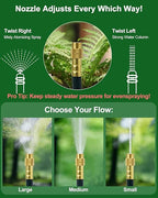 360° Adjustable Drip Irrigation System - 100 FT Garden Watering System with 16 Nozzles, Raised Bed Sprinkler Irrigation System, Garden Mister for Yard, Lawn, Plants, 5/16" Tubing