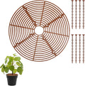 11.8 Inch Plant Pot Cover,Durable Cat & Dog Digging Stopper with Deep Stakes,Adjustable Soil Guard Grid for Indoor & Outdoor Flower Pots,Brown Animal Protector