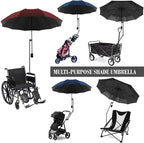 Patio Umbrellas UPF 50+ 360 ° Adjustable Shade Umbrella,Beach Umbrella with Universal Clamp,Beach Clamp on Umbrella,suitable for Patio,beach chairs,golf carts, wheelchairs,carts,bleachers,camping and fishing