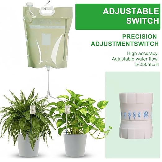 6.5L Plant Self Watering Bag,Automatic Plant Waterer-Dual Water Tube Design, Smart Timer Indoor Plant Watering System, Self-Watering System for Indoor Plants, Auto Watering for Plants