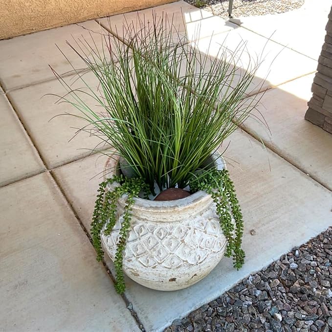 Artificial Plants, Fake Wheat Grass Tall Shrubs Bundles, Faux Greenery Plastic Plant Indoor Outdoor Decoration Home Garden Christmas Party Table Centerpieces Vase DIY Decor - Tail End Red Leaves 8 Pcs