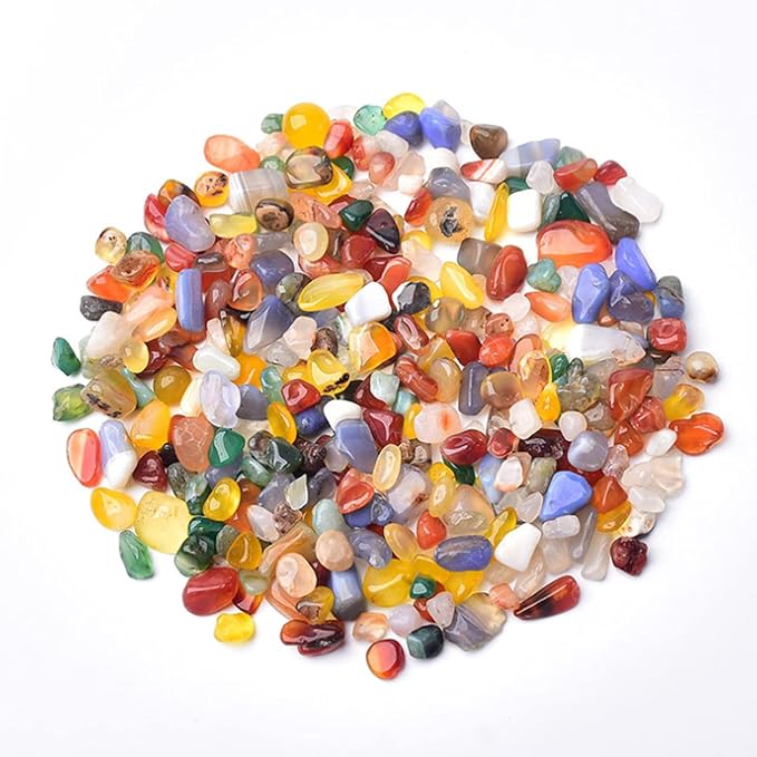 RIFNY Decorative Polished Rocks, 0.3" Gravel Rocks Crushed Crystal for Plant Flower Pots Succulents Cactus Bamboo Plant Vase Filler Aquarium Fish Tank Decorations and DIY Craft (1.5 LB, Color)