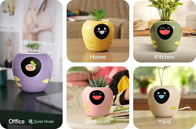 New 2026 Ai Smart Planter – Extra Large Interactive Plant Pot, Pet Plantagotchi, robot, Leafypod and Plantiboy, Robot Flower Pot with Feelings, Indoor Flowerpot with Water, Digital Gifts (Green)