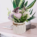 SHERCHPRY Simulation Potted Hydrangea Orchid Bonsai Purple Artificial Plant Decor for Home Living Room Tabletop Decorative Greenery