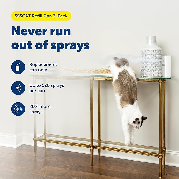 PetSafe SSSCAT Refill Can for Motion Activated Automatic Spray Pet Deterrent for Cats and Dogs, Pack of 3